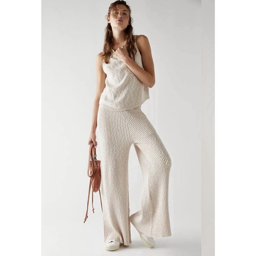 Free People Beach Adelaide Sweater‎ Set Womens S Tan Boho Lounge Travel